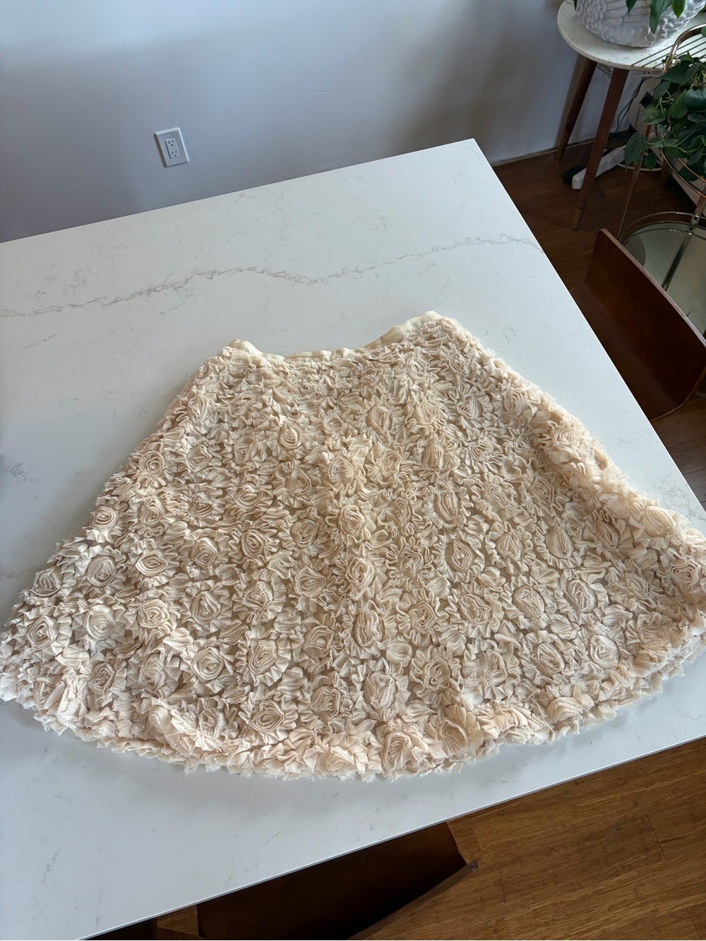 Ark & Co Cream Rosette Mini Skirt